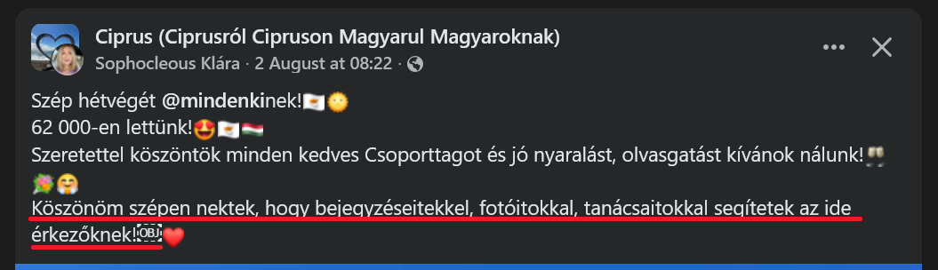 CCMM csoport admin posztja